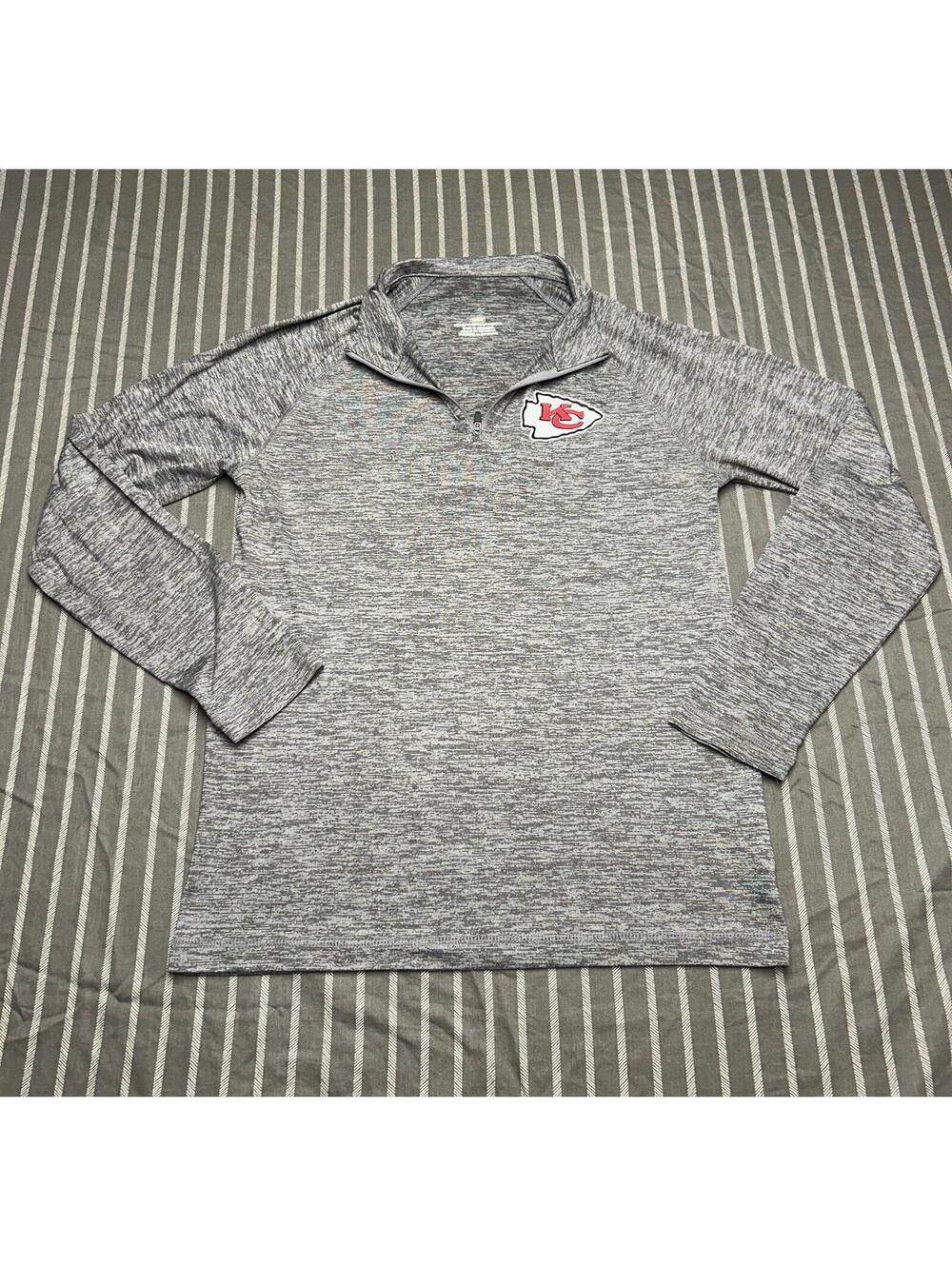Kansas City Chiefs NFL long-sleeve 1/4 zip mock polo Men's Medium